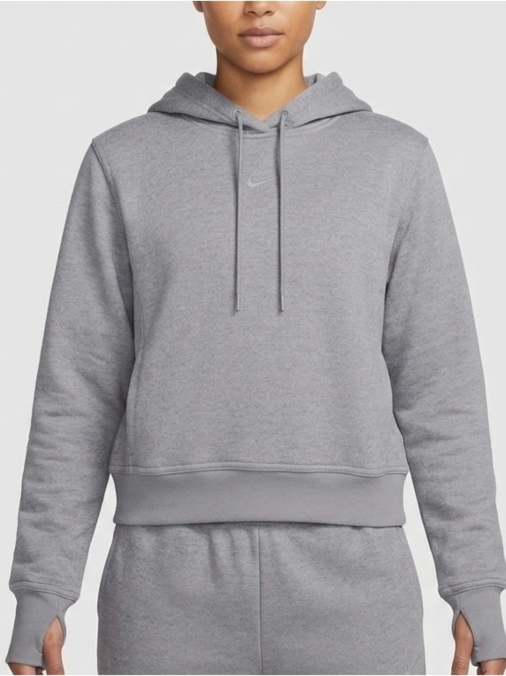 Nike Gray Pullover Hoodie with Subtle Swoosh